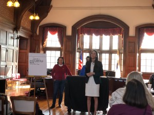 Rep. DiZoglio speaks to Methuen Dems.
